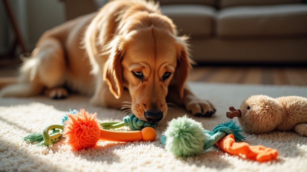 rotate dog toys regularly