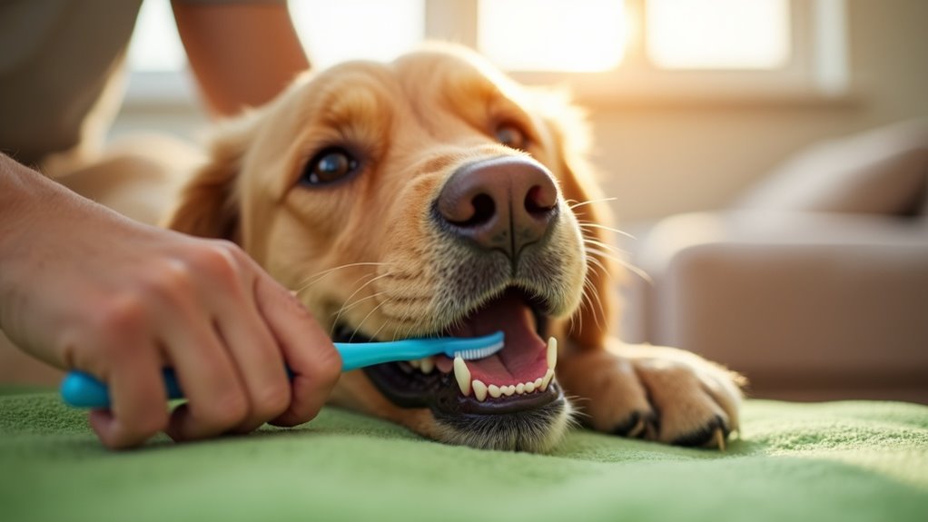safe dog teeth brushing